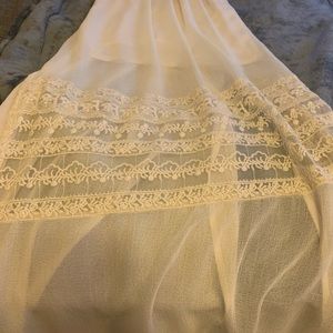 Cream, floor length, HM dress